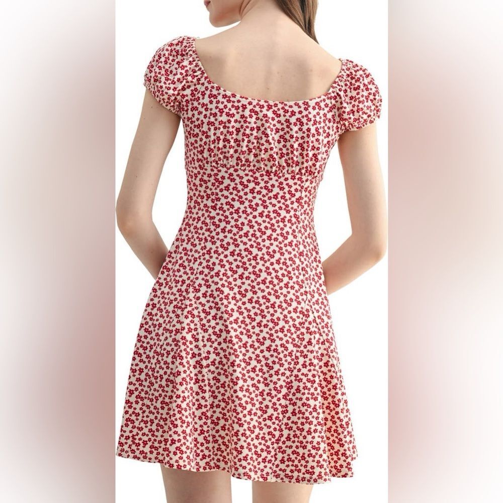 Floral Cap Sleeve Empire Waist Minidress